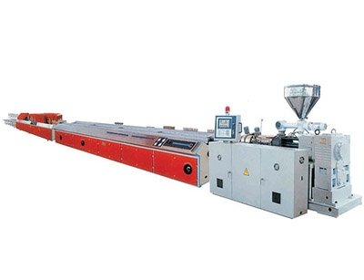 Plastic extrusion profile production line